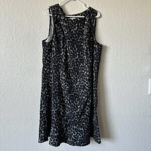 Black Snow Leopard Isaac Mizrahi Plus Size 22W Mini Dress